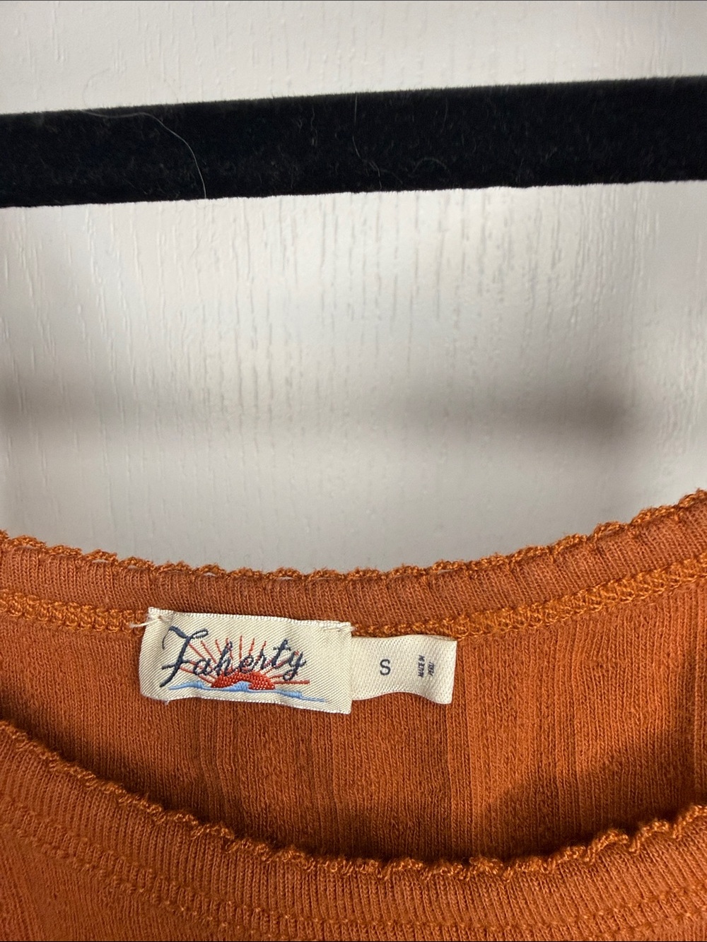 Faherty Slim Ribbed Tank Top in Rust - Picture 3 of 5